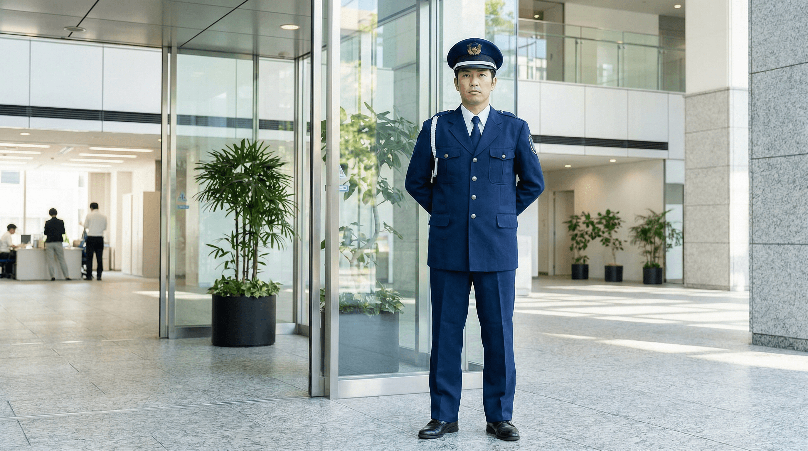 現場で警備にあたるスタッフの様子